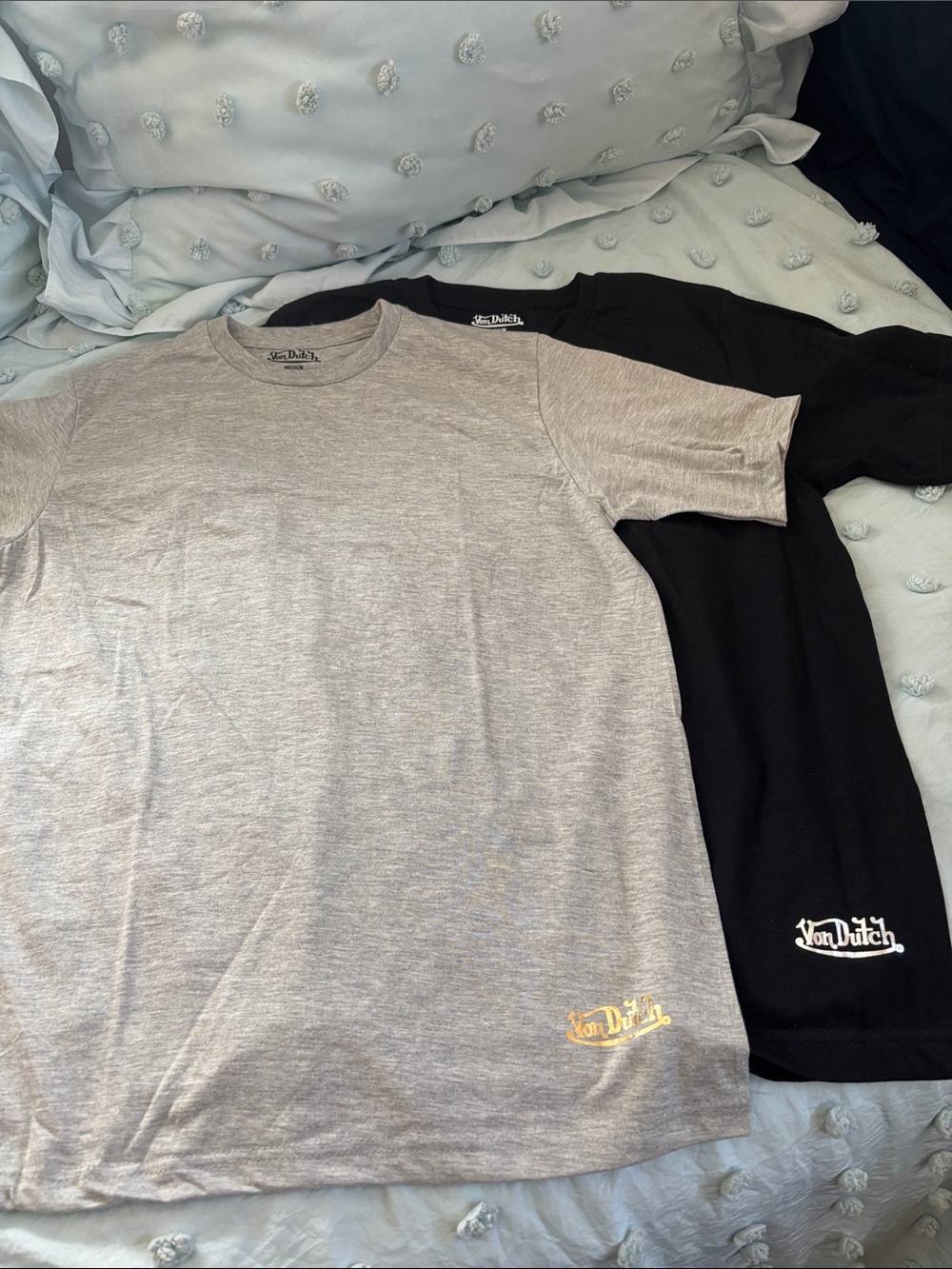 Von Dutch Gray & Black Short Sleeve Logo Tee 2 Pack